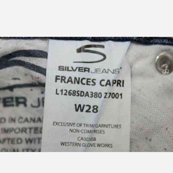 Silver Frances Capri Jeans Womens 28 Distressed Medium Wash Low Rise - Picture 12 of 12